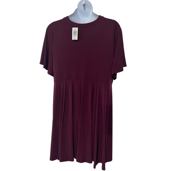 Torrid Womens Plus Size 3 V-Neck Knit Faux Wrap Stretch Short Dress Burgundy Red - Picture 3 of 14